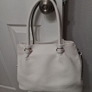 New Pebbled Faux Leather Satchel Bag   13"×10"×6"